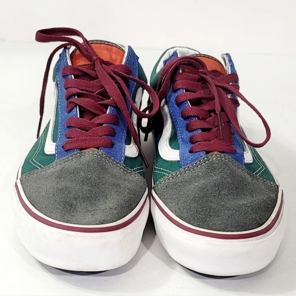 VANS Old Skool Yacht Club Sneakers Blue Green Yellow Colorblock 8.5M/10W EUC